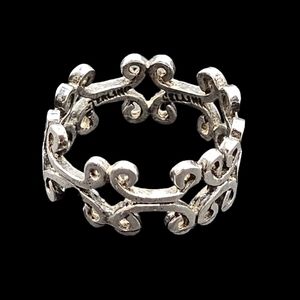 Vintage Designer Signed Cellini Scroll Geometric Sterling Silver Ring Sz 7